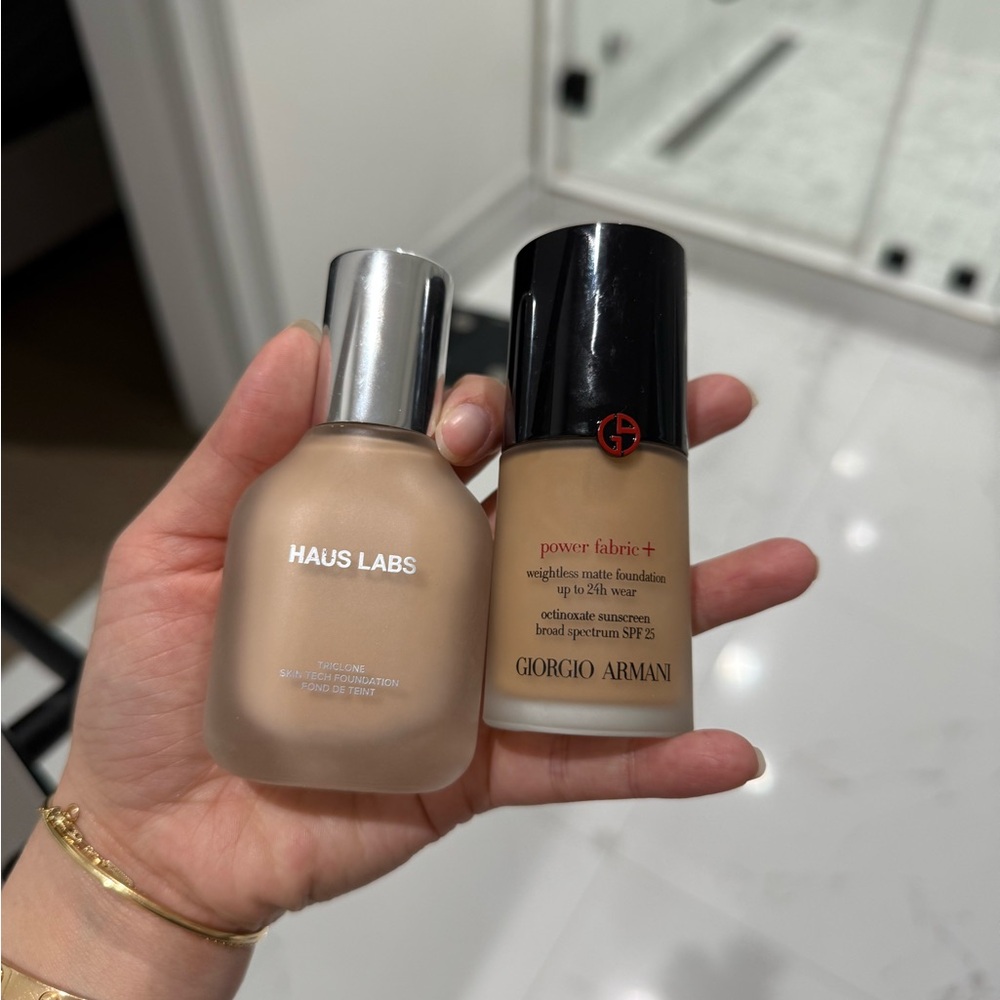 Haus Labs and Giorgio Armani Foundation Set - Beige and Tan